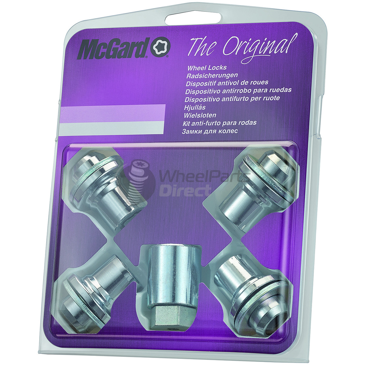 Set of McGard 21158SU 14x1.5 Flat 47mm Chrome Locking Wheel Nuts