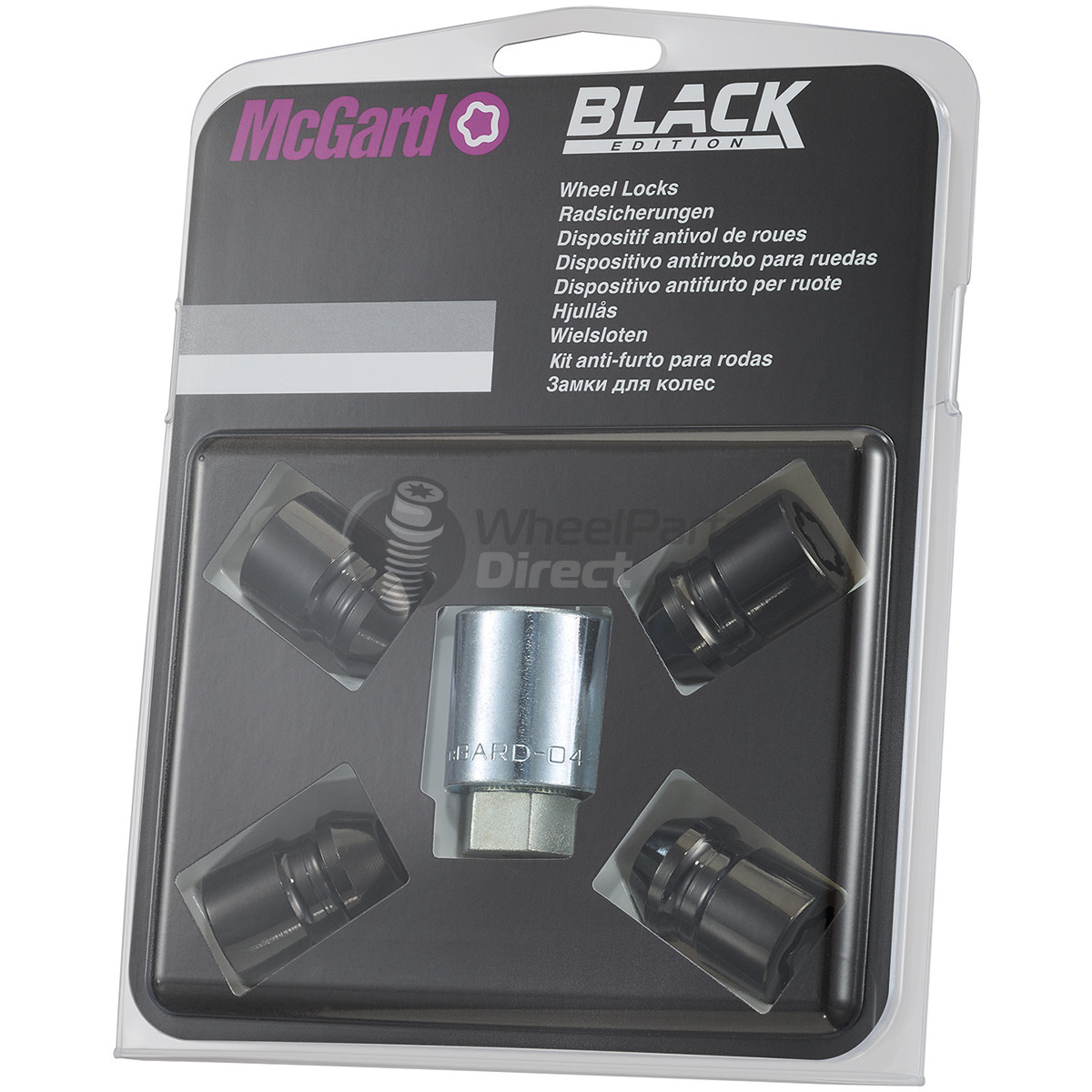 Set of McGard 24154SUB 12x1.25 Tapered 33mm Black Locking Wheel Nuts