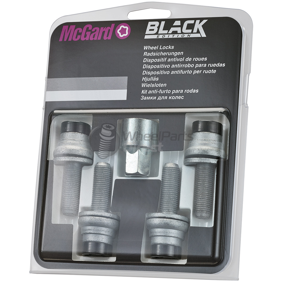 Set of McGard 26001SUB 12x1.25 Flat 35mm Black Locking Wheel Bolts