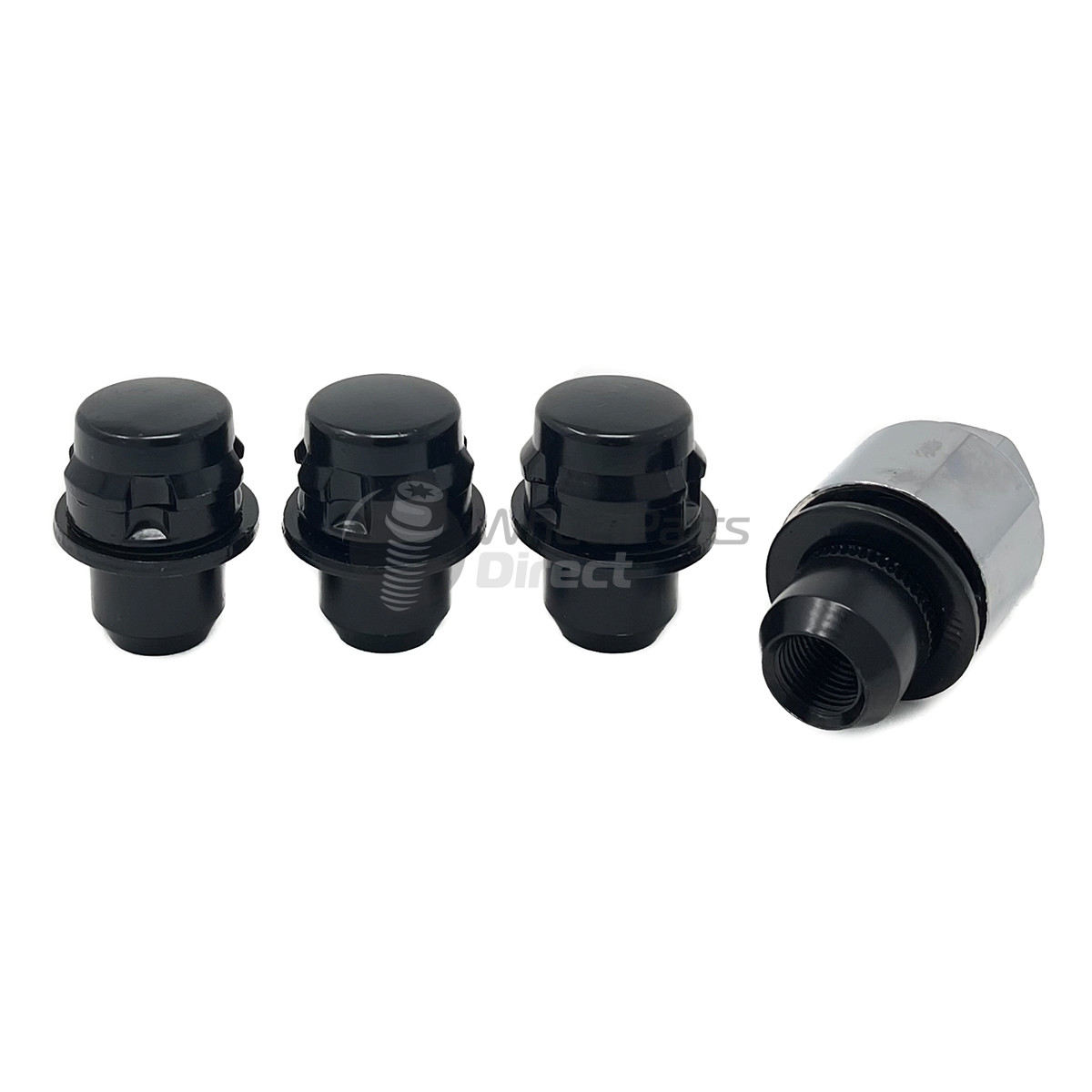 Set of Bimecc Premium 14x1.5 Range 46mm Black Locking Wheel Nuts