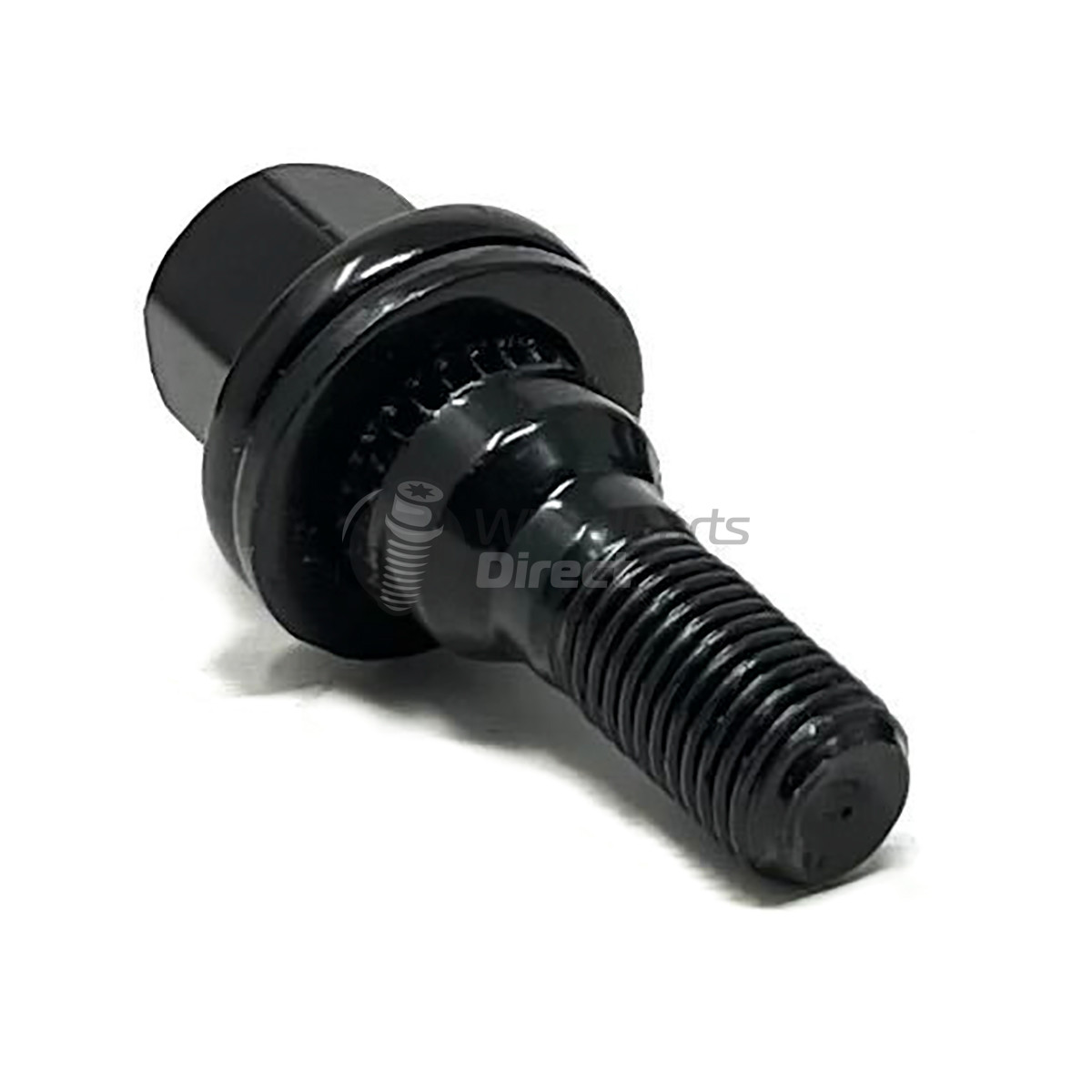 12x1.5mm Flat 33mm Thread 17mm Hex Black Wheel Bolt