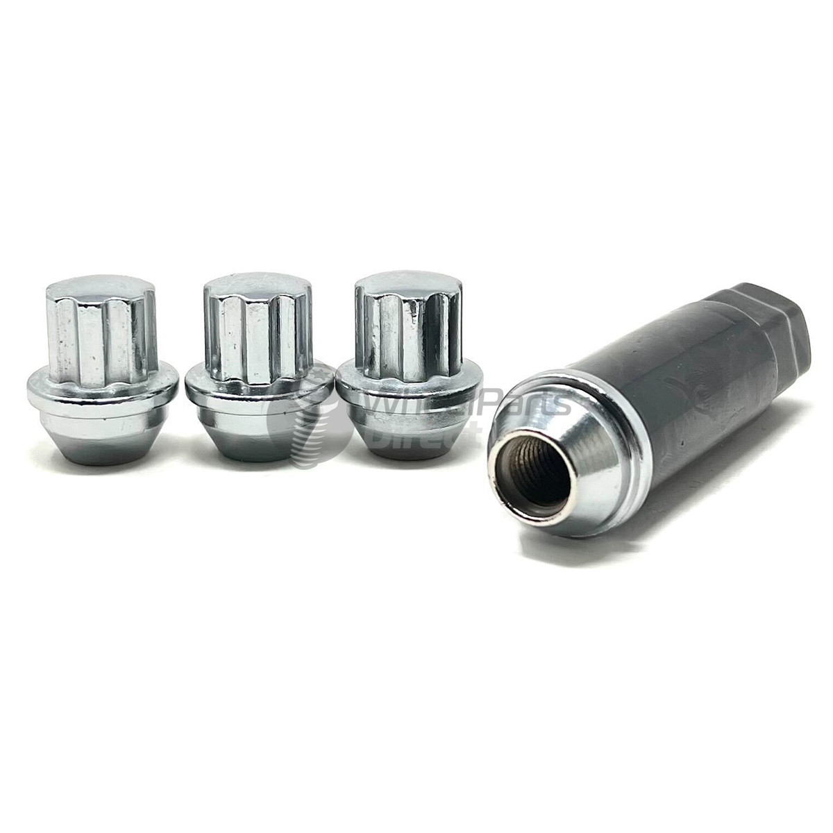 Set of GEN2 Economy 12x1.5 Ghia 2 30mm Chrome Locking Wheel Nuts