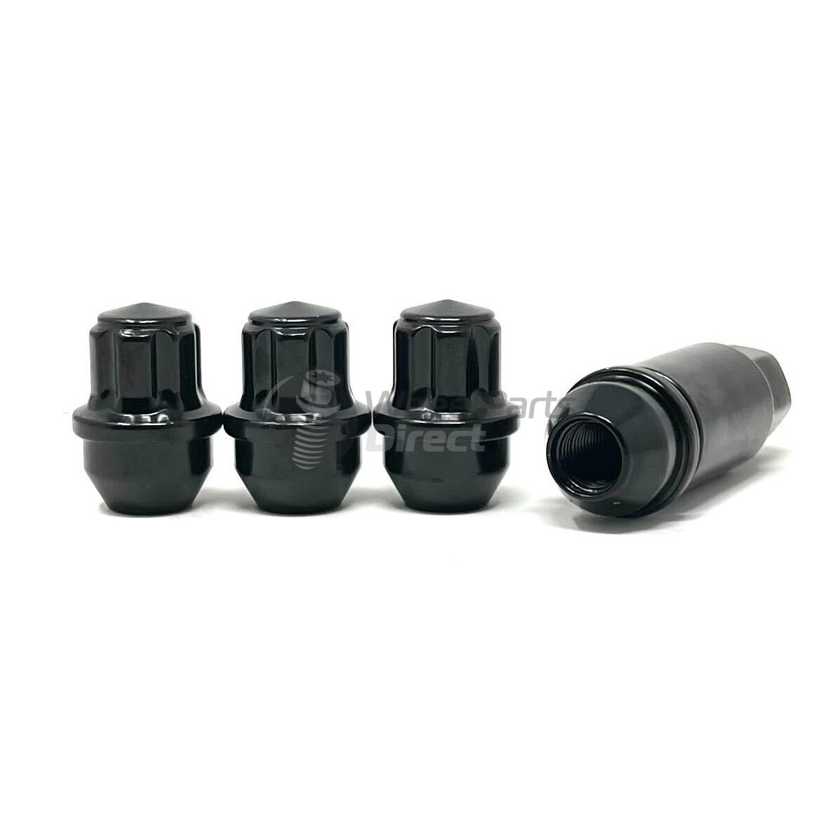 Set of GEN2 Economy 14x1.5 Ghia 3 42mm Black Locking Wheel Nuts