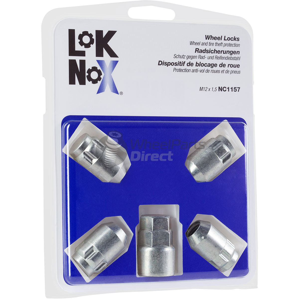 Set of LokNox NC1157 12x1.5 Tapered 35mm Chrome Locking Wheel Nuts