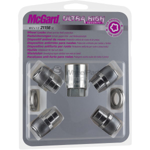 Set of McGard 21156SL Ultra 12x1.5 Flat 35mm Chrome Locking Wheel Nuts