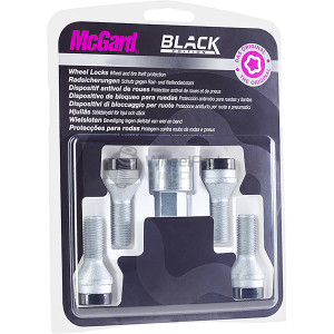 Set of McGard 27204SUB 12x1.5 Tapered 22mm Black Locking Wheel Bolts