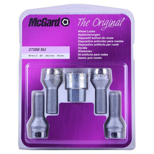 Set of McGard 27288SU 14x1.5 Tapered 34mm Chrome Locking Wheel Bolts