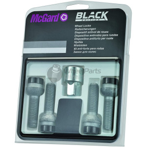 Set of McGard 28017SUB 14x1.5 R14 45mm Black Locking Wheel Bolts