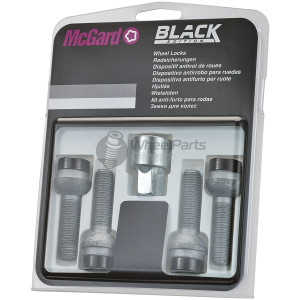 Set of McGard 28023SUB 12x1.5 R12 40mm Black Locking Wheel Bolts