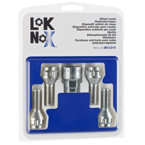 Set of LokNox BC1215 12x1.25 Tapered 29mm Chrome Locking Wheel Bolts