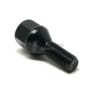 12x1.5mm Tapered 26mm Thread 19mm Hex Black Wheel Bolt