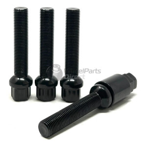 Set of GEN2 Economy 14x1.5 R13 65mm Black Locking Wheel Bolts