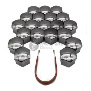 22mm GEN2 Dark Chrome Wheel Nut Covers