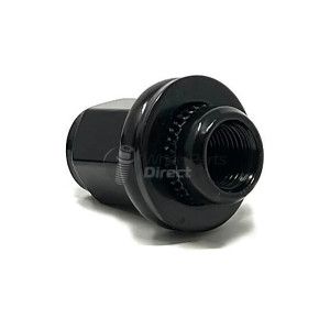14x1.5mm Flat 47mm Thread 22mm Hex Black Wheel Nut