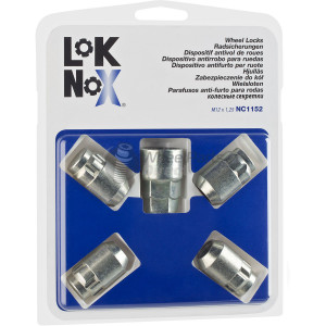 Set of LokNox NC1152 12x1.25 Tapered 35mm Chrome Locking Wheel Nuts