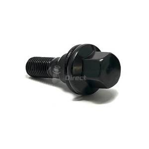 12x1.5mm Flat 33mm Thread 17mm Hex Black Wheel Bolt