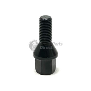 12x1.5mm Tapered 22mm Thread 17mm Hex Black Wheel Bolt