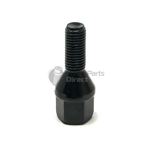 12x1.5mm Tapered 26mm Thread 19mm Hex Black Wheel Bolt