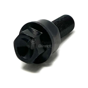 14x1.5mm R14 30mm Thread 19mm Hex Black Wheel Bolt