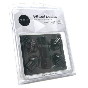 Set of GEN2 Economy 12x1.5 Ghia 2 30mm Black Locking Wheel Nuts